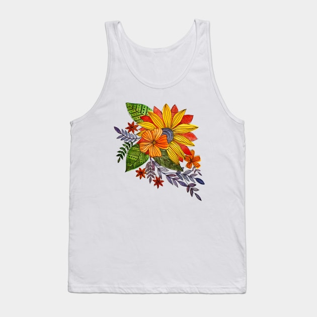 Sunflower watercolor Tank Top by wackapacka